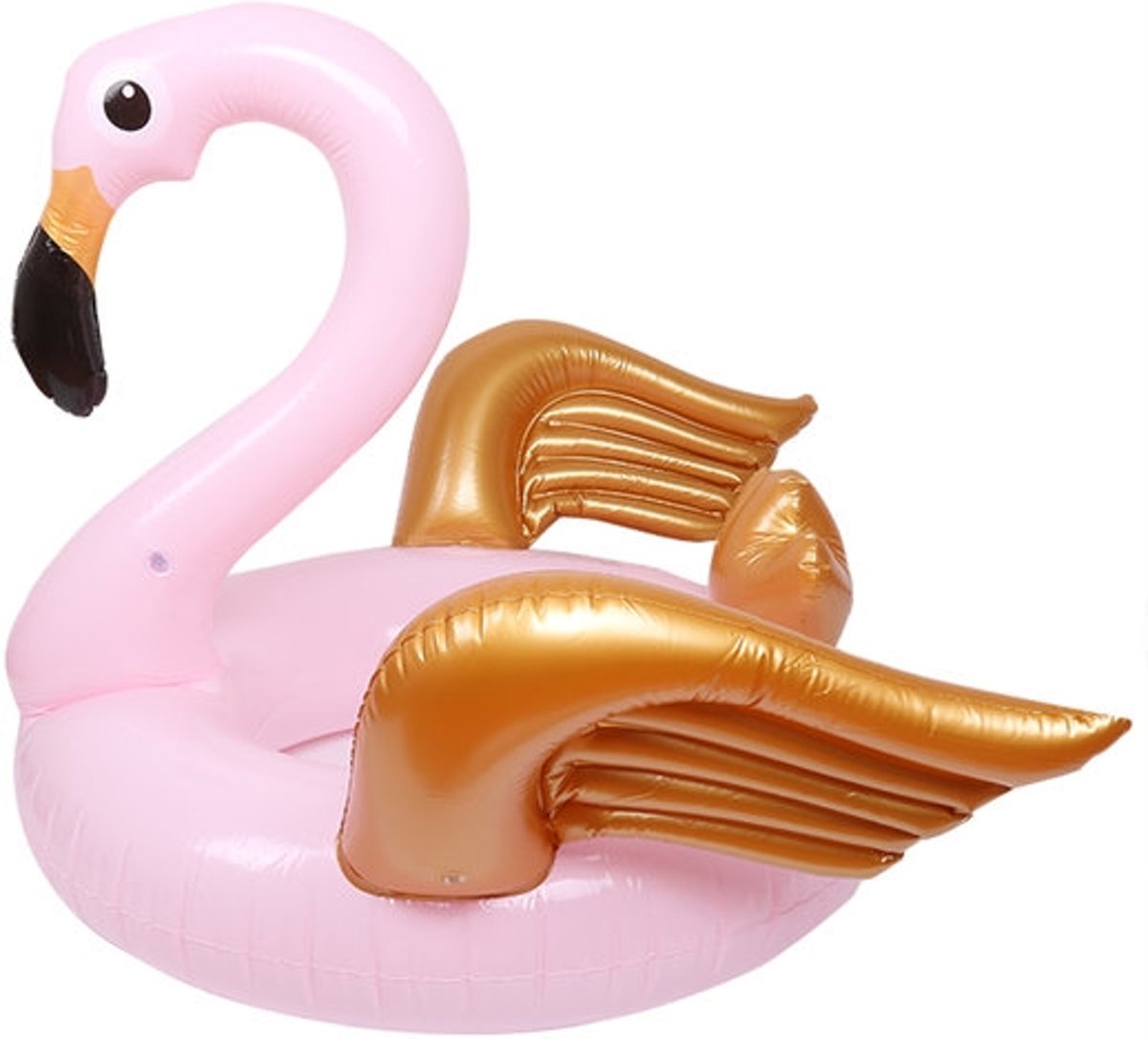 Inflatable Flamingo Gold|Opblaasfiguur|Waterspeelgoed|Roze flamingo|Gouden vleugels|Luchtbed